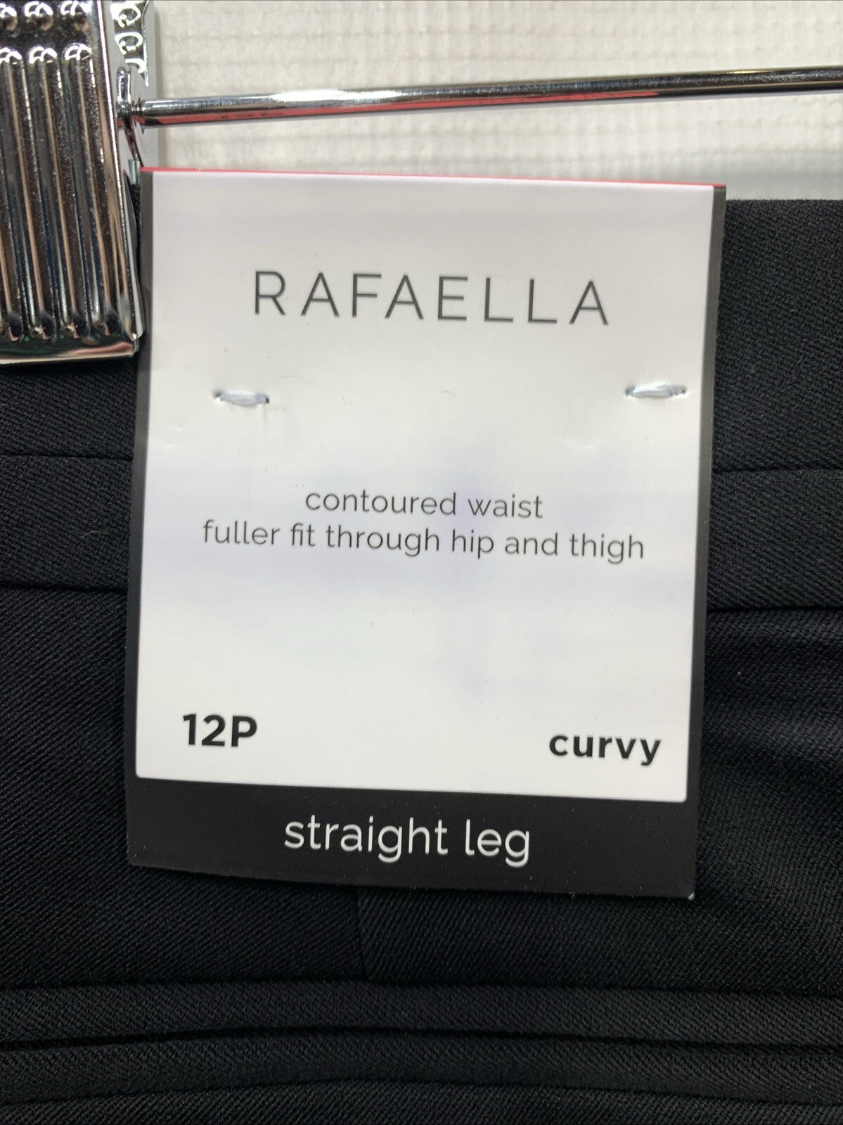 Rafaella Womens Petite Flat Front Black Dress Stretch Pants PRBS6339 Size 12p