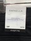 Rafaella Womens Petite Flat Front Black Dress Stretch Pants PRBS6339 Size 12p