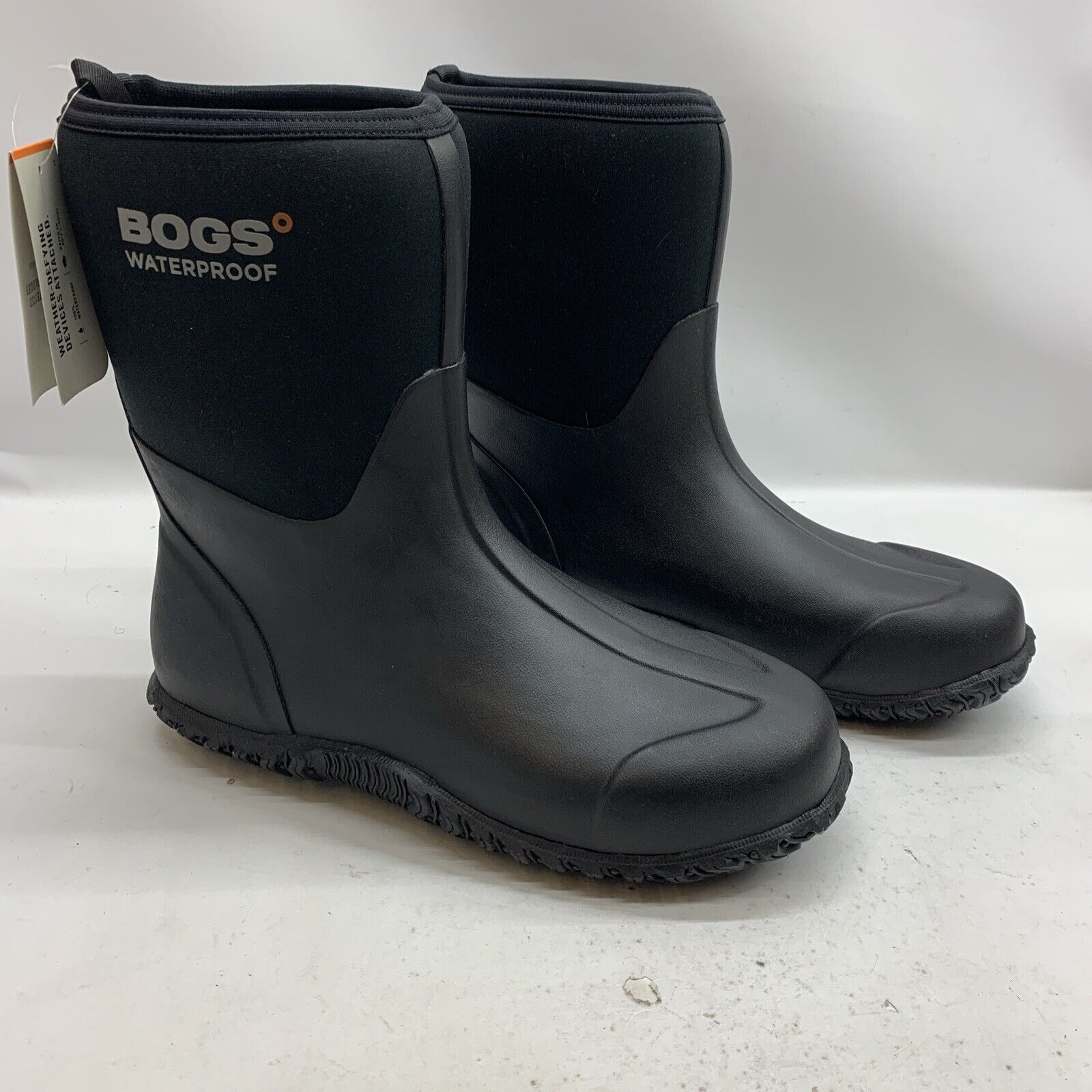 Bogs Men Classic Mid Waterproof Portage Rain Boots Black Size 14 Pull-on Classic