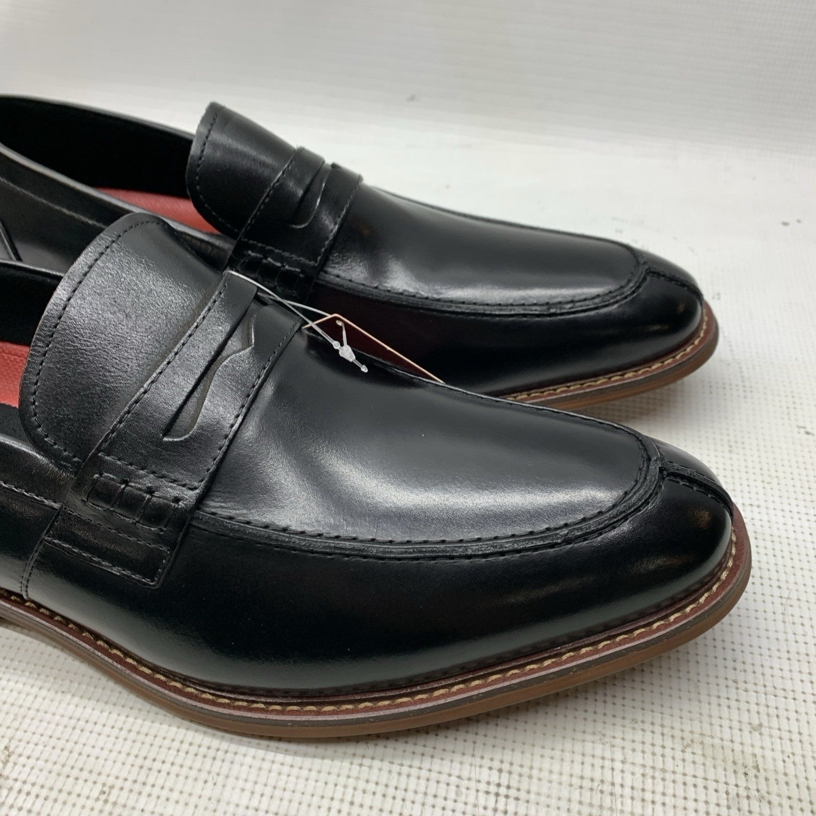 Stacy Adams Marlowe 25550 Shoes Men 12W Black Moc Toe Loafers Leather Slip On