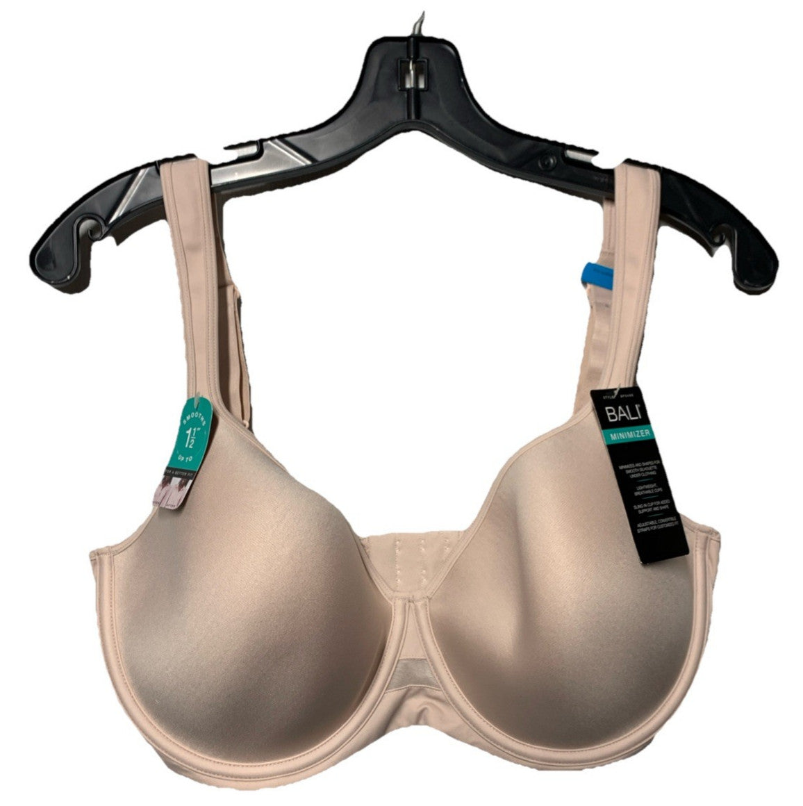Bali DF3490 Passion for Comfort breathable minimizer underwire bra in size 36DDD with smooth cups and adjustable straps.