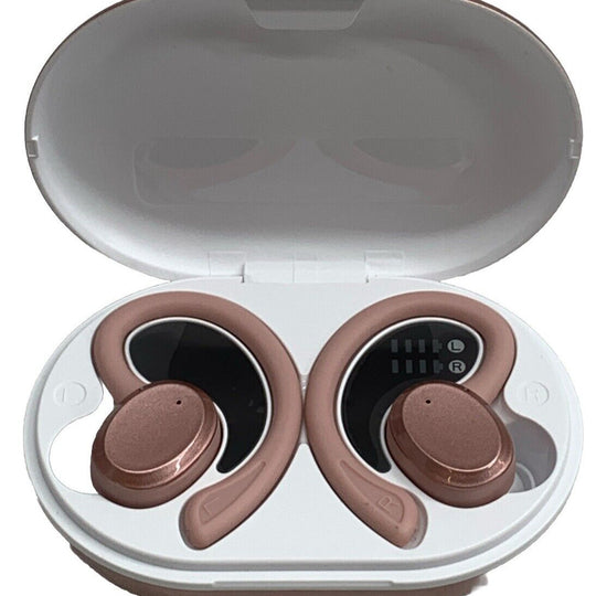 Rulefiss Q38 True Wireless Ear Hook Active Noise Cancelling Earbuds Rose Gold