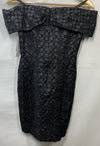 Donna Morgan Women's Cute Mini Cocktail Dress Black Size 6 Raised Floral Print