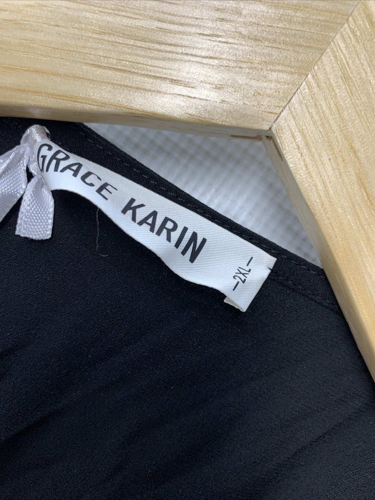 GRACE KARIN Women's Chiffon Dresses V Neck Long Sleeve Smocked Size 2XL Black