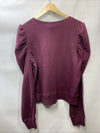 Rebecca Minkoff Janine Pink Puff Ruffle Sleeve Sweatshirt Large Cottage Size L