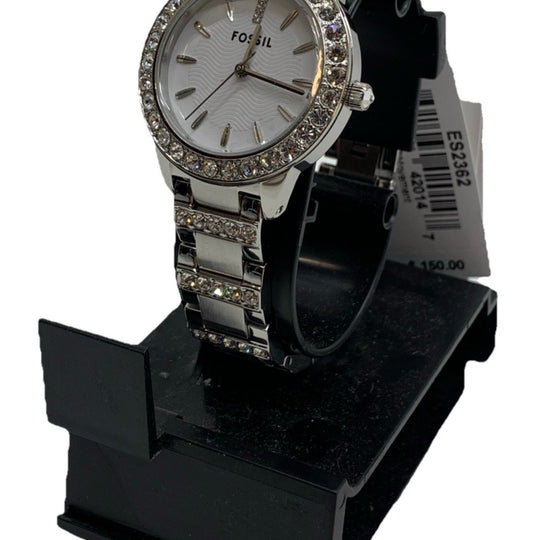 Fossil Jesse ES2362 Stainless Steel Wrist Watch Round Silver-tone Band for Women