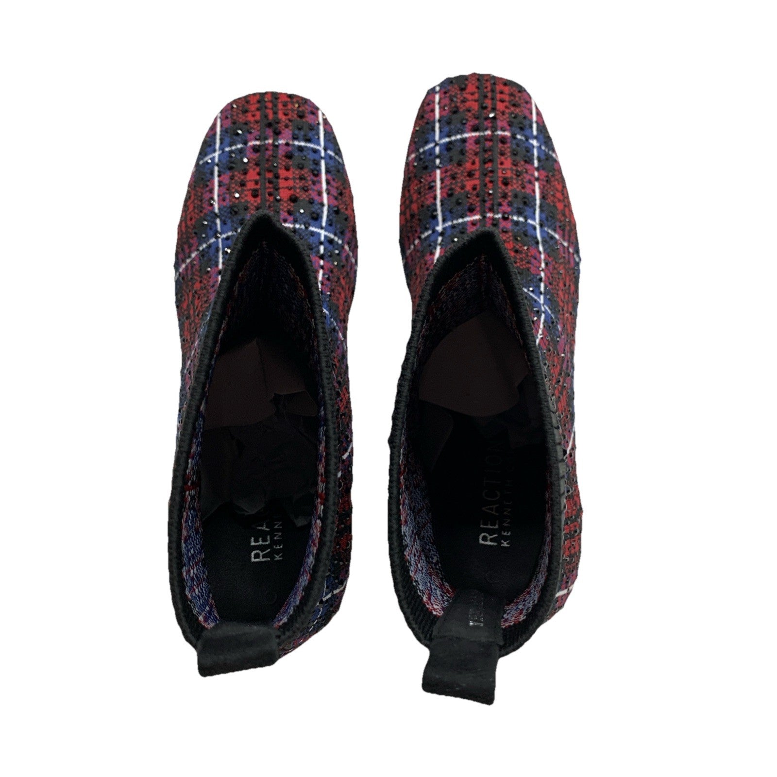 Kenneth Cole Reaction Women RIDA Stretch Jewel Bootie Red Plaid RL22RSJ11 Sz 7M