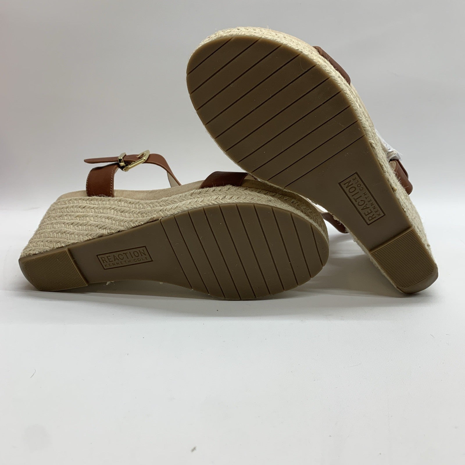 Kenneth Cole REACTION Women's Card Platform Wedge Sandal 9 Tan Ortholite Foam