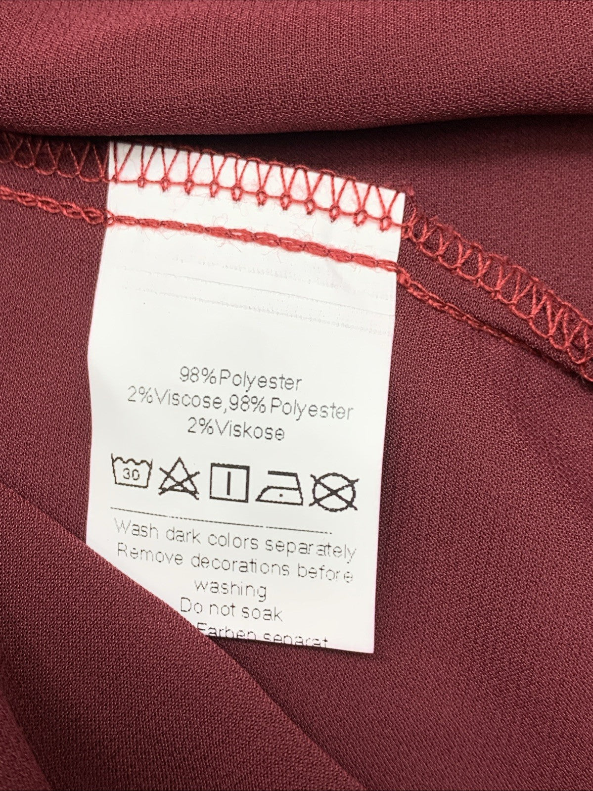 GRACE KARIN 3/4 Ruffled Sleeve Work Elegant Satin Silk Blouse Size Large Red