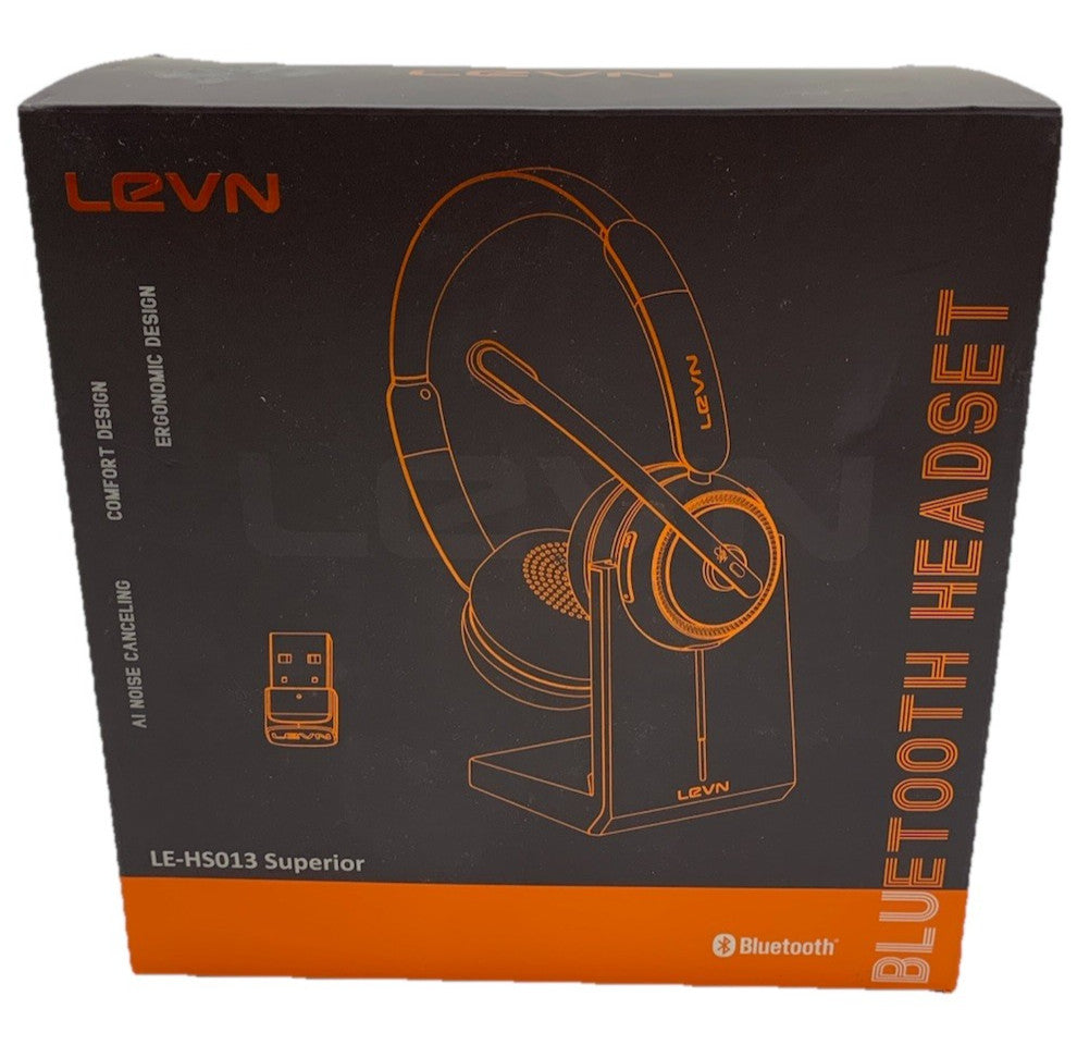 LEVN LE-HS013 Bluetooth Headset with MicrophoneNoise Canceling, Comfort Black