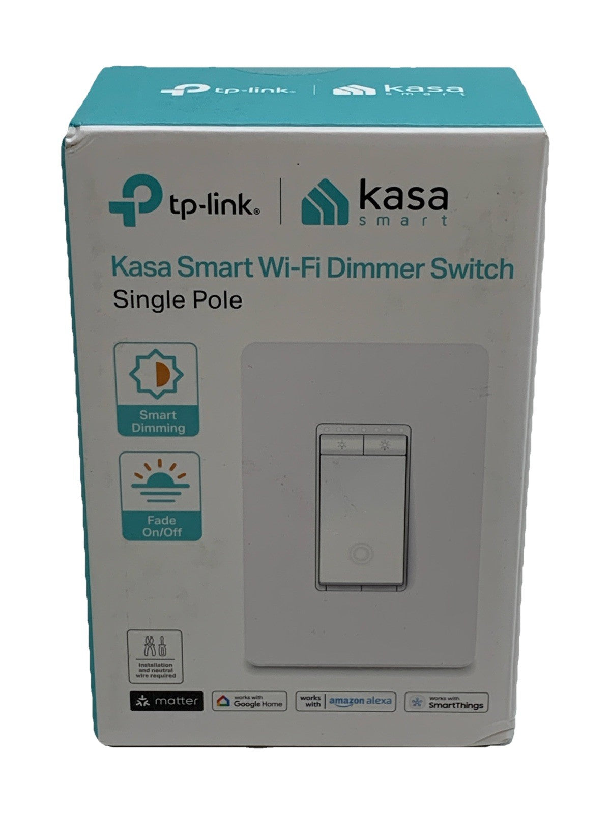 Kasa Smart Dimmer Switch KS225, Single Pole, Wi-fi 2.4GHz Wi-Fi Alexa & Google A