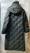 London Fog Womens Coat Gray  Quilt Puffer Jacket Long Sleeve Hooded Size Large