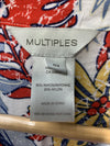 MULTIPLES Women's Plus Size Short Sleeve Band Collar Button Front Shirt Size 0X