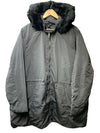 Evans Faux Fur Lightweight Coat Navy Gray Long Sleeve 00211220 with Hood 26/28