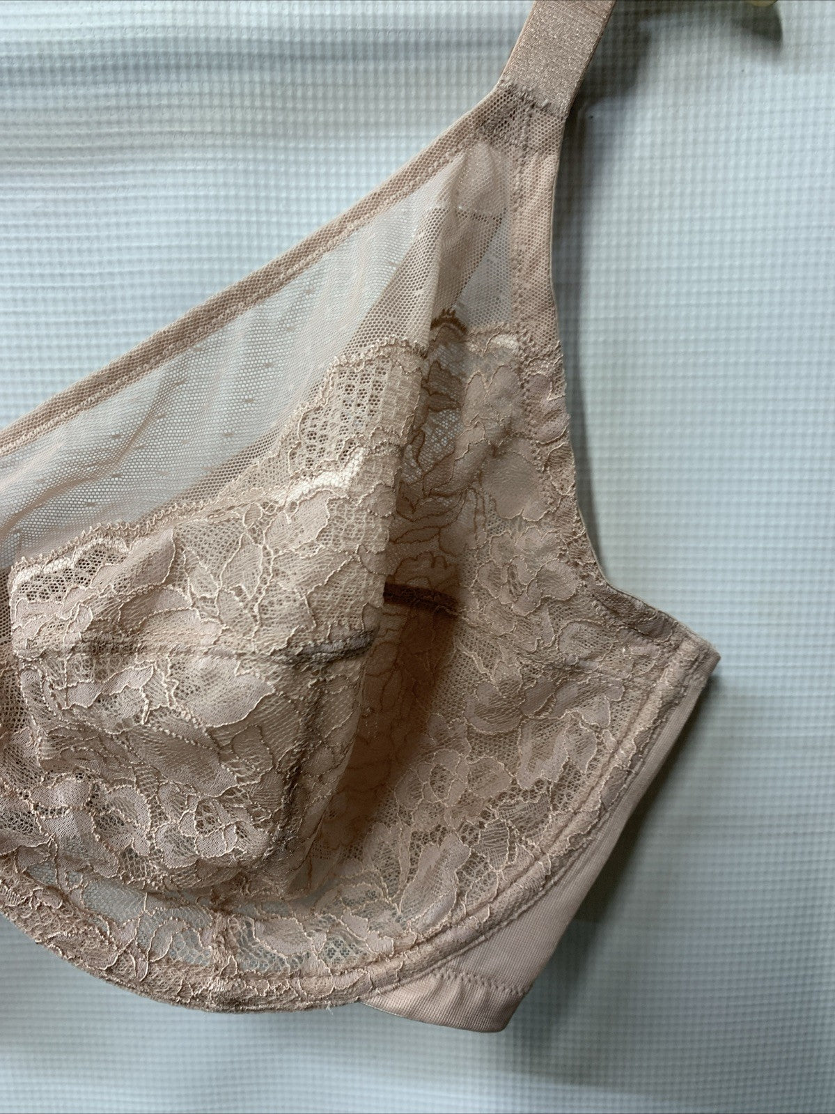 HSIA Lace Minimizer Bra Unlined Unpadded Underwire Sheer Womens 40DDD L Pink