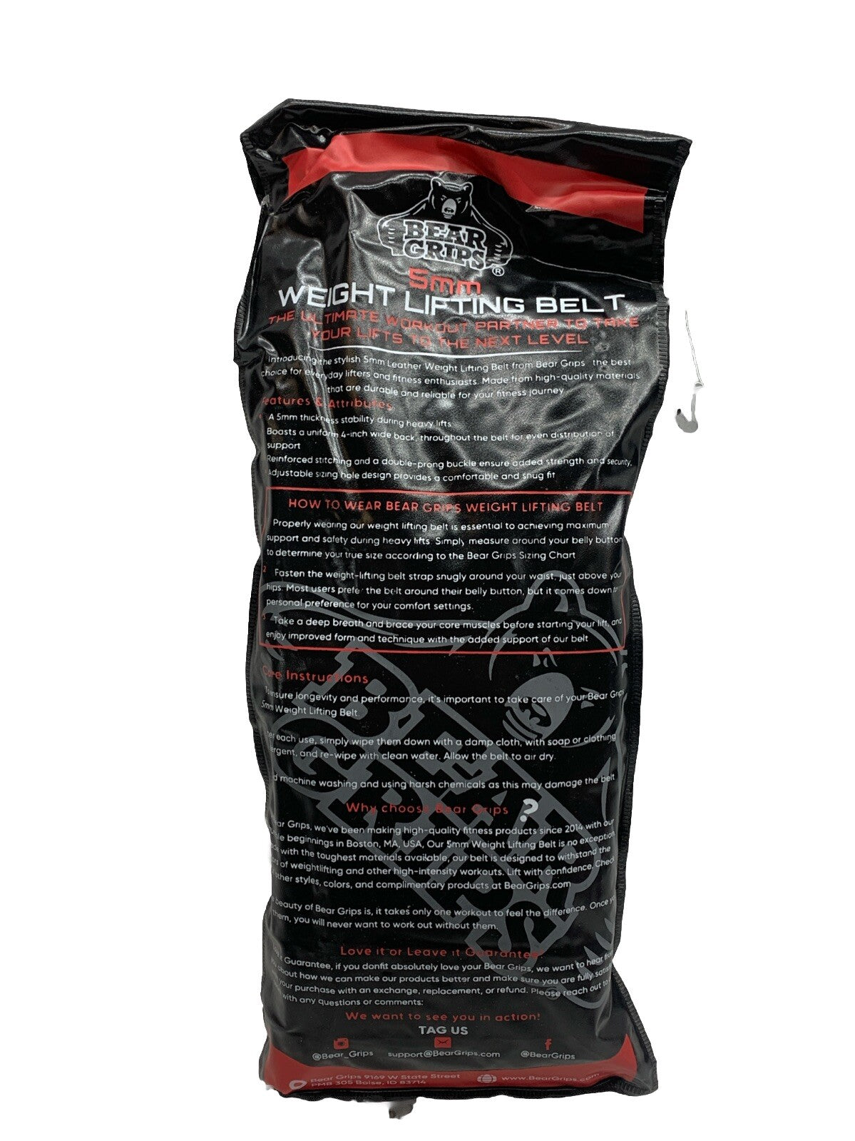 Bear Grips Olympic Lifting Belt 5mm Weight M Medium Weight Lifting Belt Gym Belt