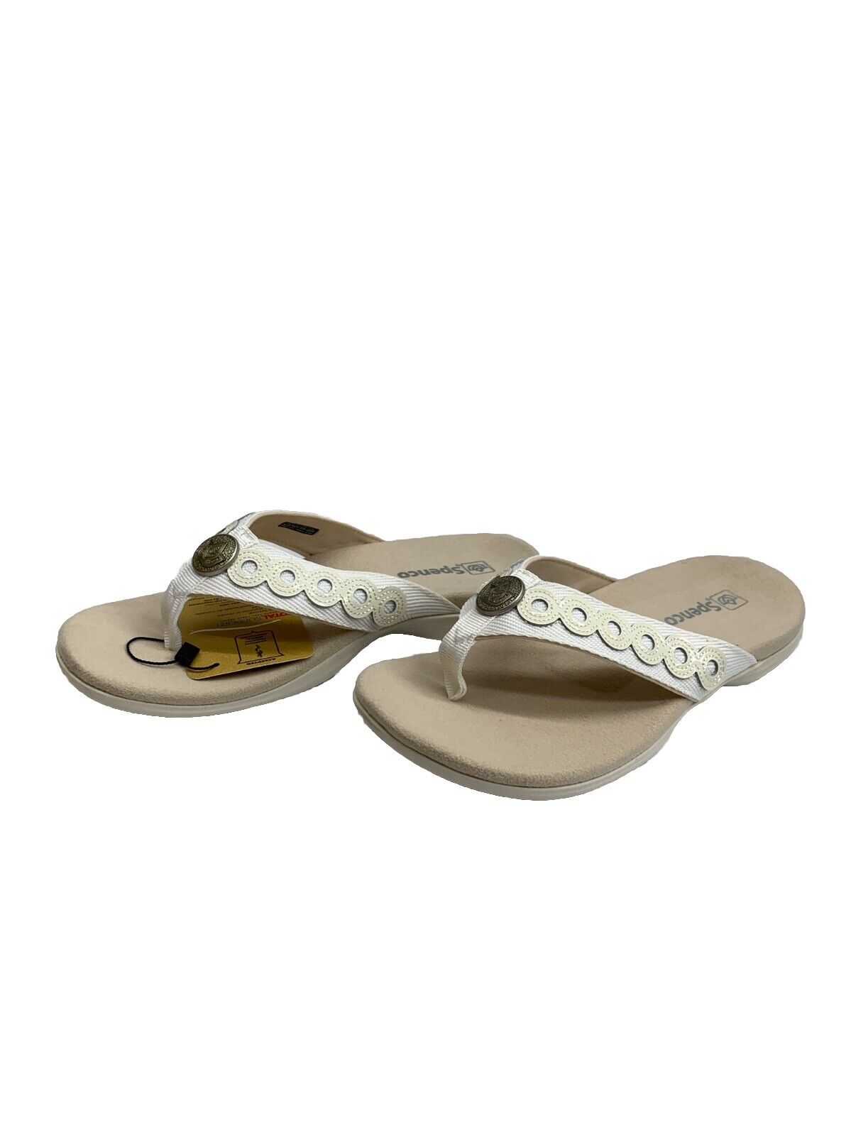 Waco Tierra Womens Sandal White Size 6.5 D Open Toe Full Contact Comfort footbed