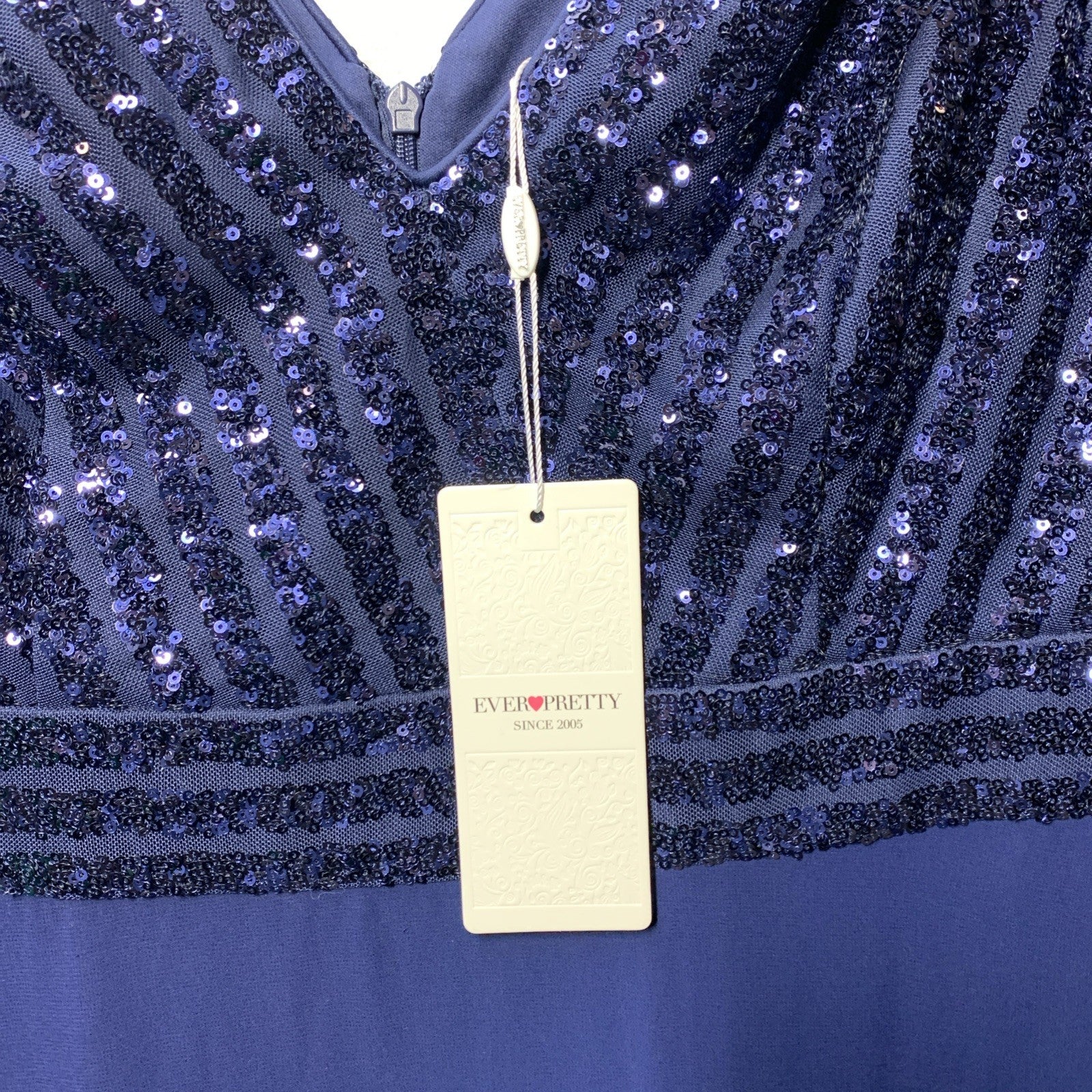 Ever-Pretty Women Elegant V-Neck Long Sleeve Sequin Party Cocktail Dress Size 16