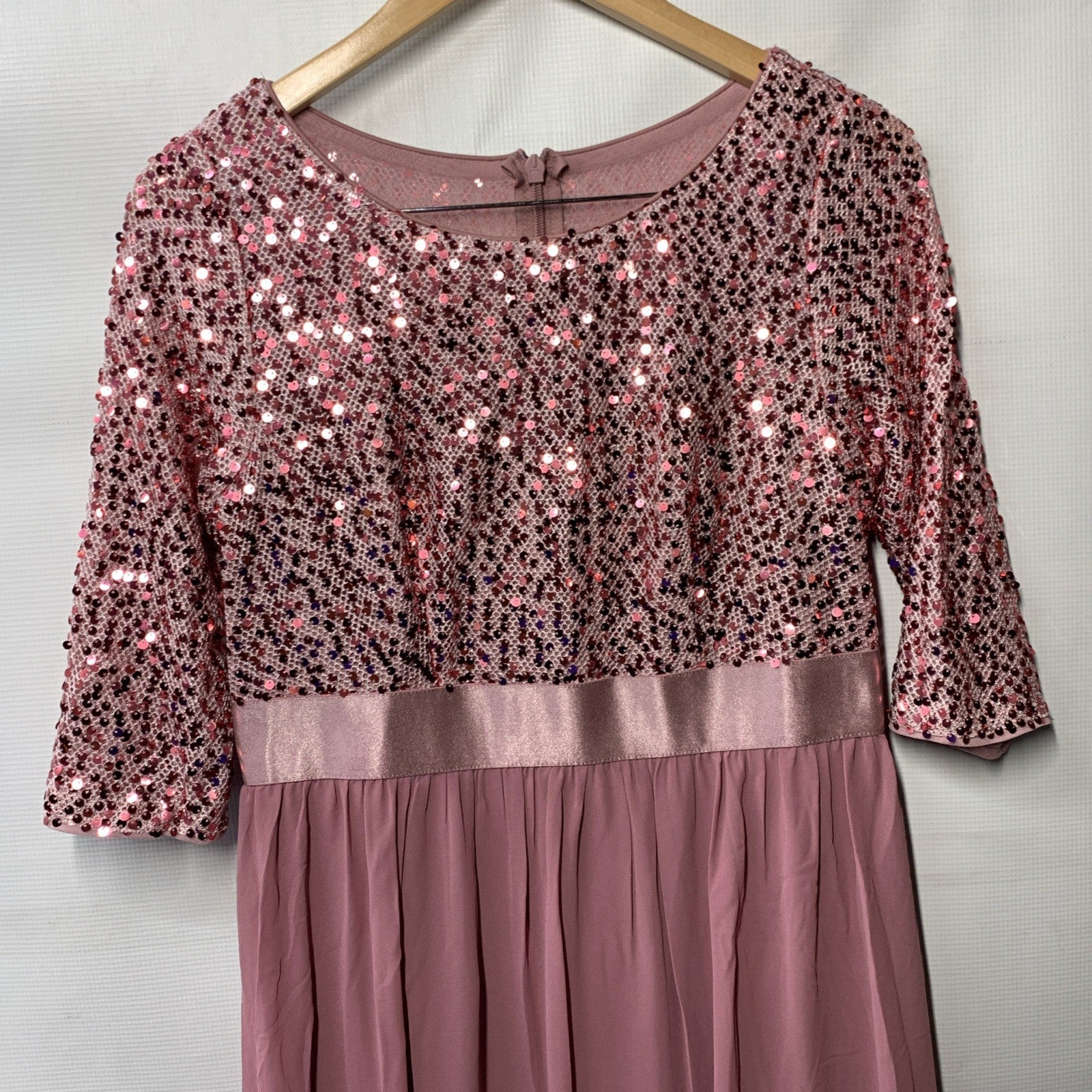 Ever Pretty Women's Sequin Chiffon Formal Evening Dresses 3/4 Sleeve Size 10