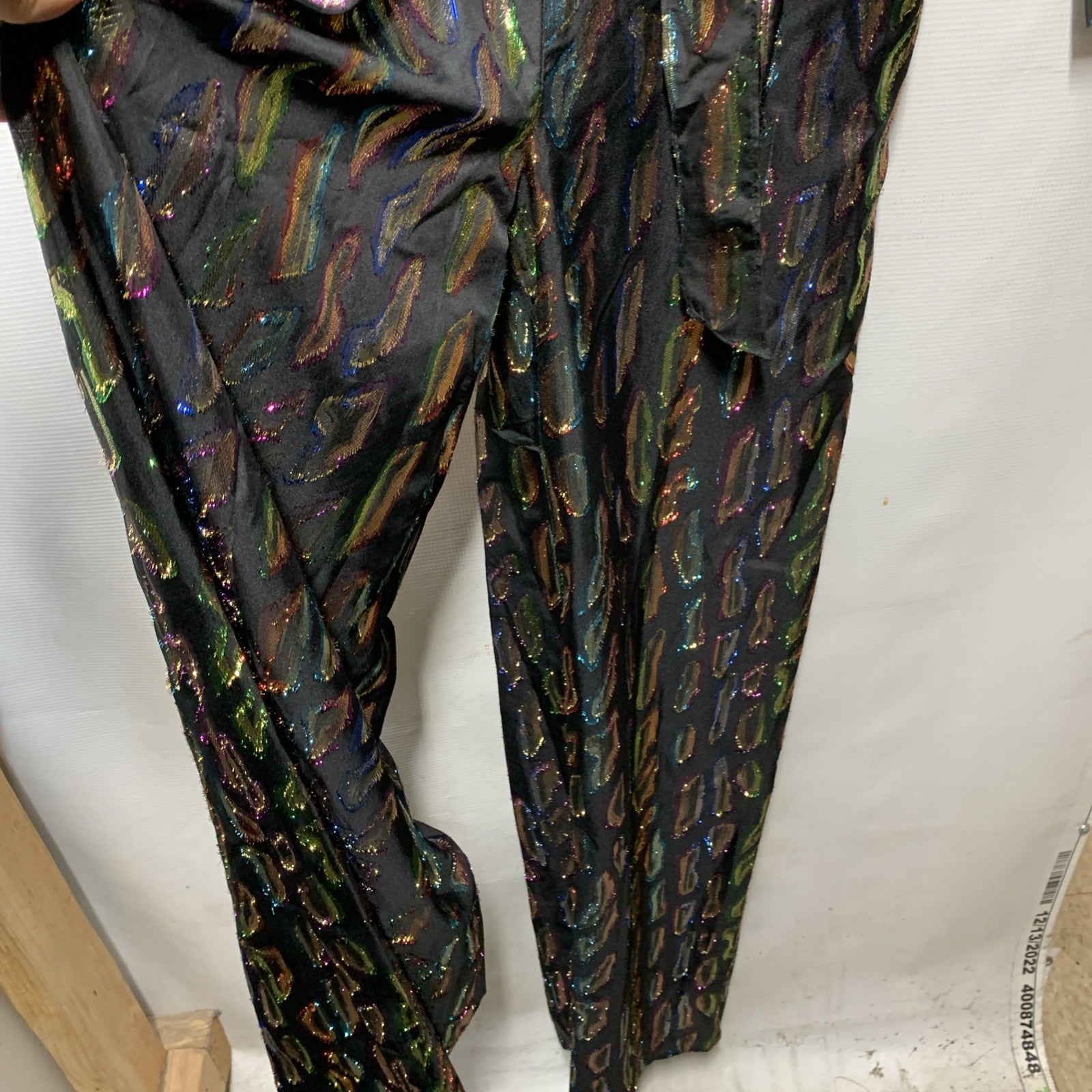 Rachel Zoe Mason Jumpsuit 0 Faux Wrap Metallic Party Wide Leg V-neck Colorful