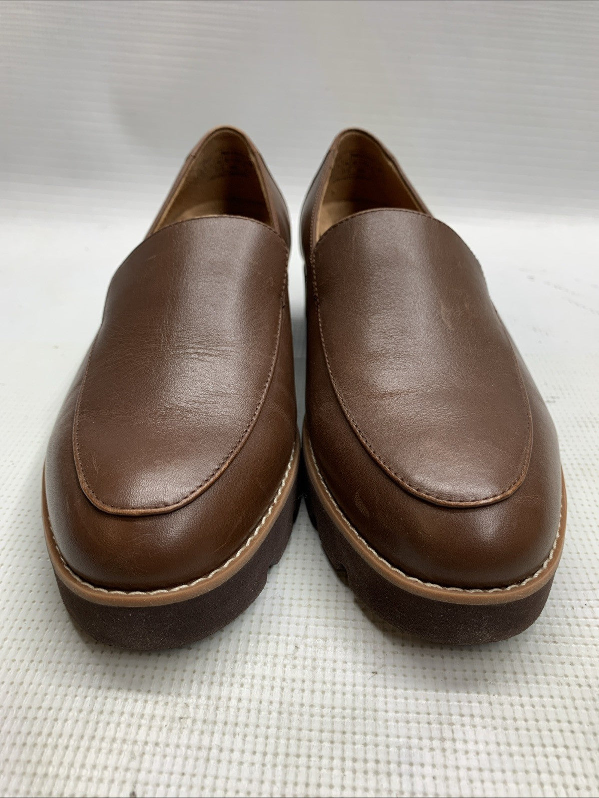 Vionic Women's Ava Wedge Loafer Brown Size 7W Slip-on Shoes Business Formal