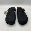 White Mountain Footbeds Women's Genuine Leather Buckle Slip-on Clog 9 Black