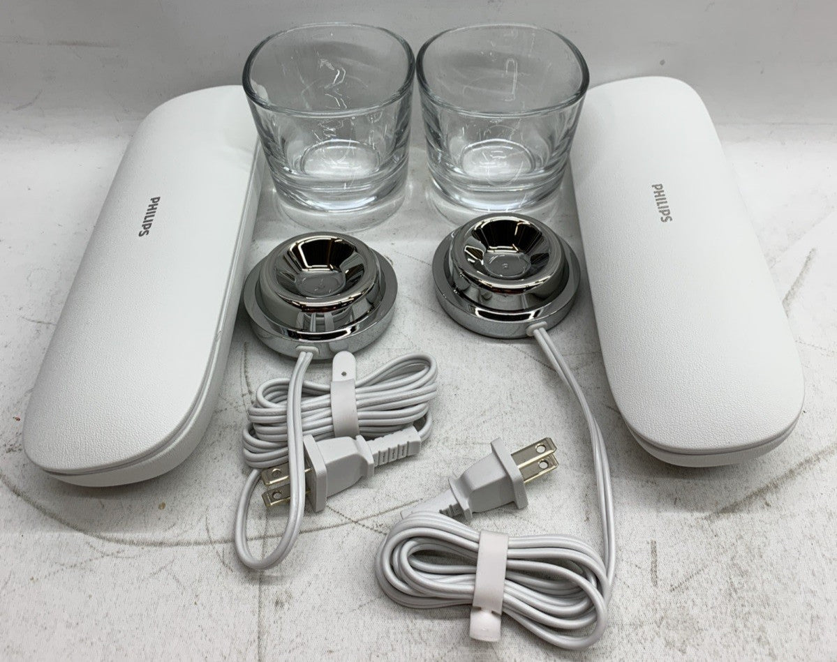 Philips Sonicare DiamondClean Travel Charging Case, Silver Base And Cups 2 Pack