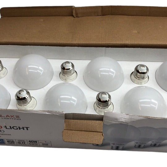SunLake 10 Pack G25 Light Bulbs 40 Watt Equivalent, 4000K Cool White Dimmable