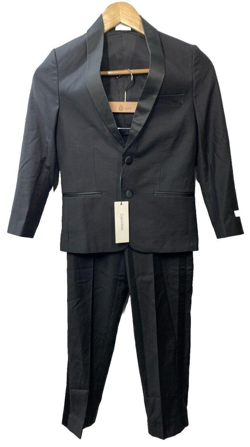 Calvin Klein Mens Regular Blazer and Pants Set Black Size 8 Long Sleeve CTFDE22F