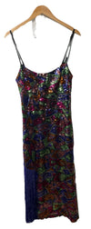 Dress The Population Wisteria Rory Dazzle Sequin Fringe Bodycon Midi Size Small