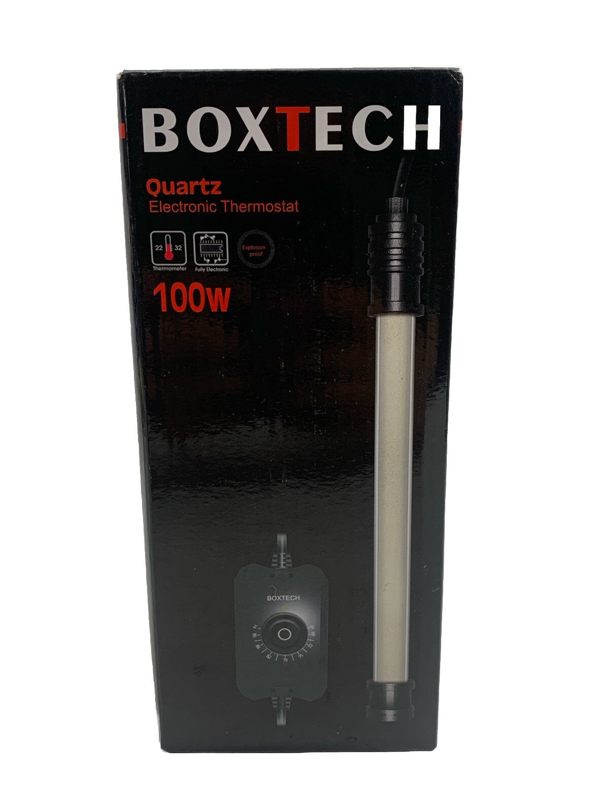 Boxtech Aquarium Heater Electronic Thermostat Explosion Proof 100W 0.46a 41-80