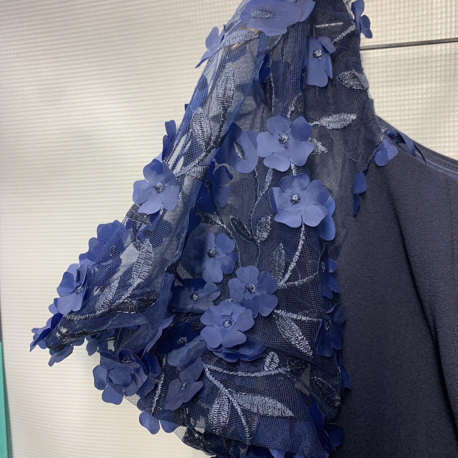 XSCAPE Floral-Sleeve Off-The-Shoulder Formal Prom Party Cocktail Dress Size 14P