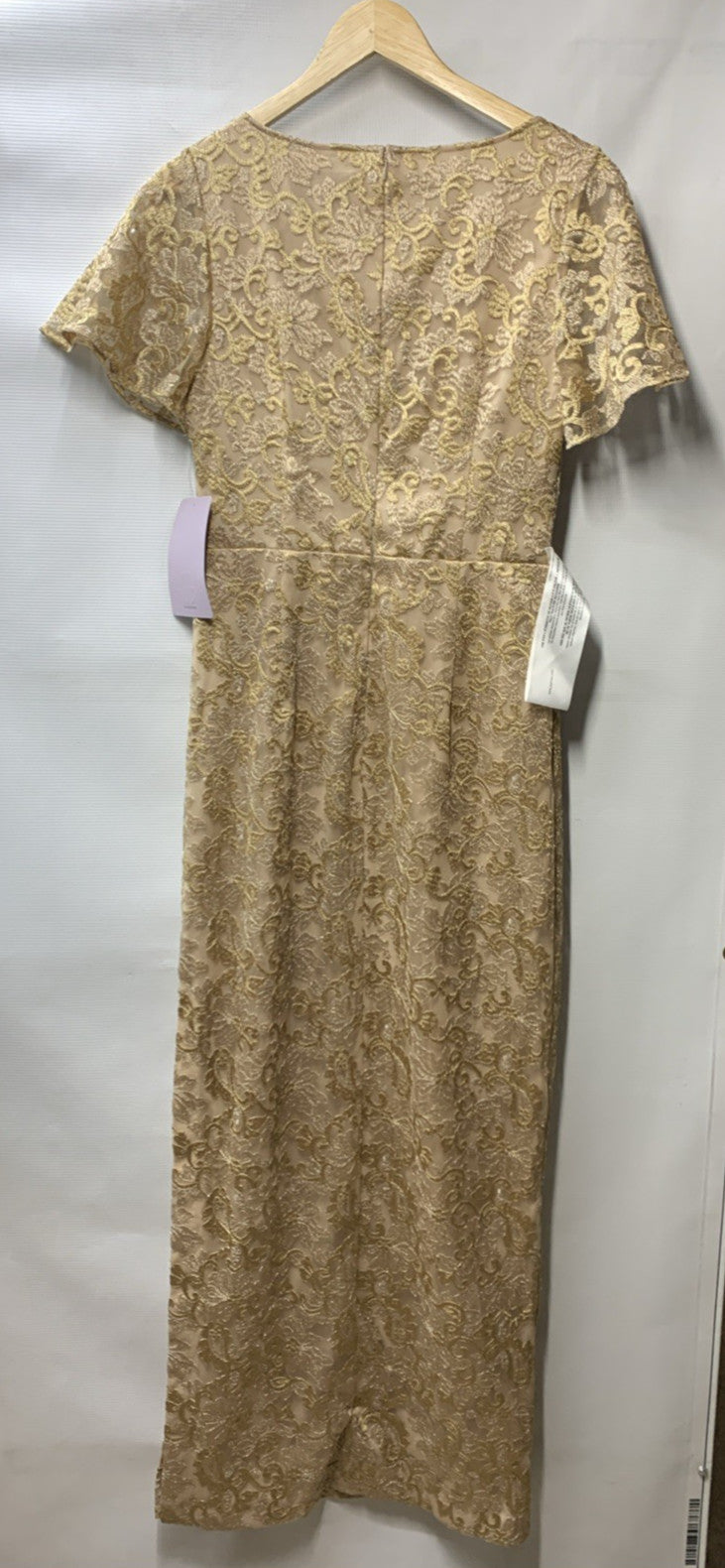 JS Collections Women's Brynlee Flutter Column Gown 8618642 Size 6 Flutter sleeve