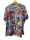 MULTIPLES Women's Plus Size Short Sleeve Band Collar Button Front Shirt Size 0X