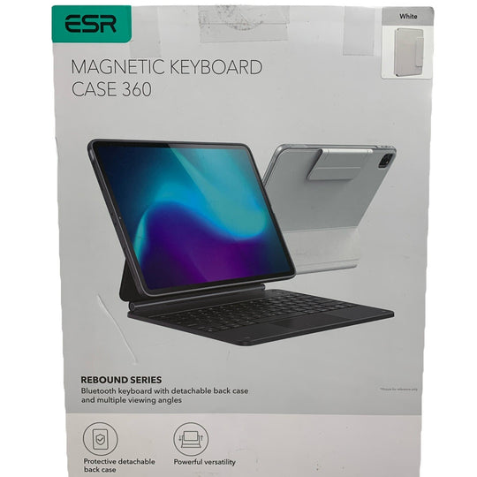 ESR Rebound Series Magnetic Keyboard Case 360 White Bluetooth w/Detachable Case