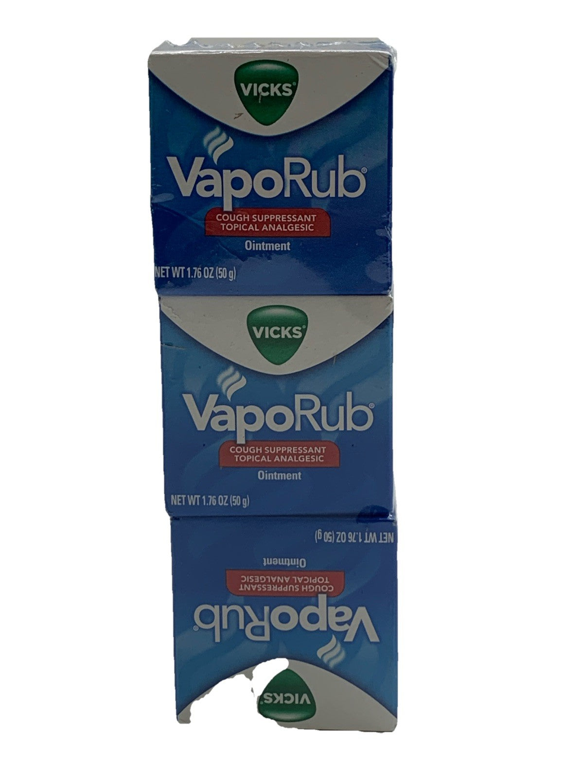 Vicks Vaporub Ointment 1.76oz Cough Suppressant Topical Analgesic Oitment 3 Pack
