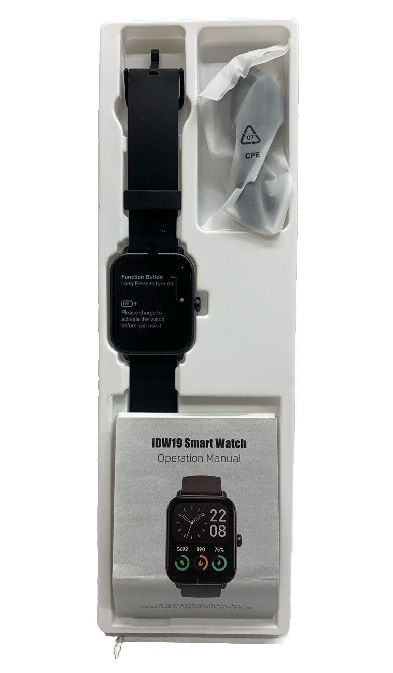 IDW19 Smart Watch Women Black/Slate Waterproof Heart Color Display Blood Oxygen