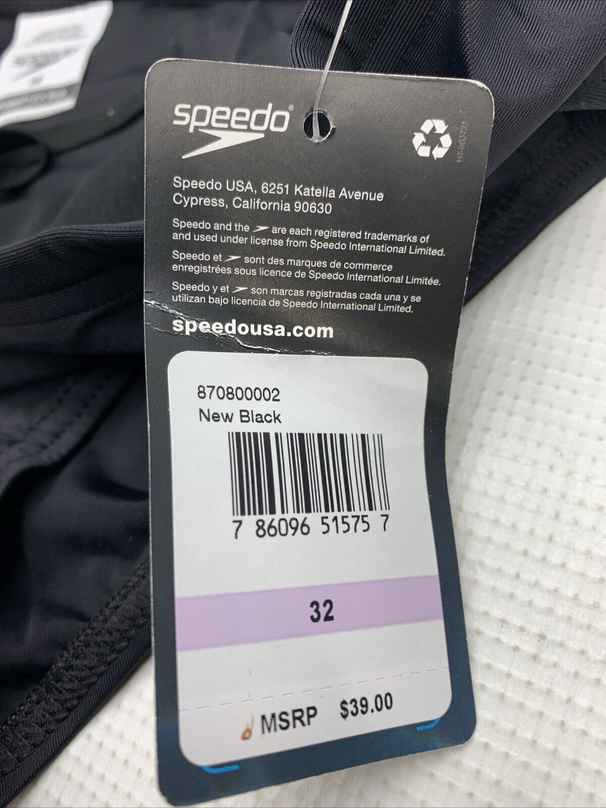Speedo Men's Swimsuit Brief PowerFlex Eco Solid Adult Black Size 32 Underwear