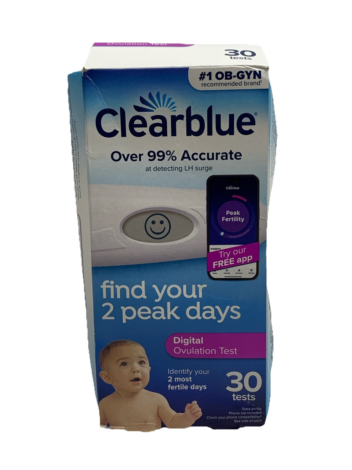 Clearblue Digital Ovulation Test Kit 30 Tests Early Detection Detect LH Surge