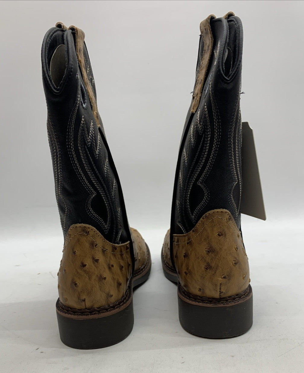 Rollda Kids Cowboy Boots Boys Girls Square Toe Mid Calf Rodeo Western Boots 3