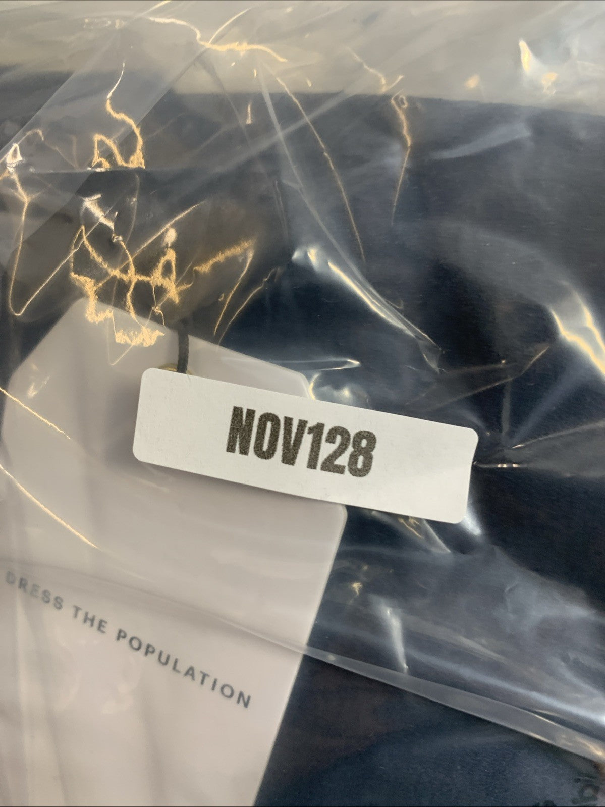 Dress The Population Iris Spaghetti Strap Plunging Long Dress Size M Dark Blue