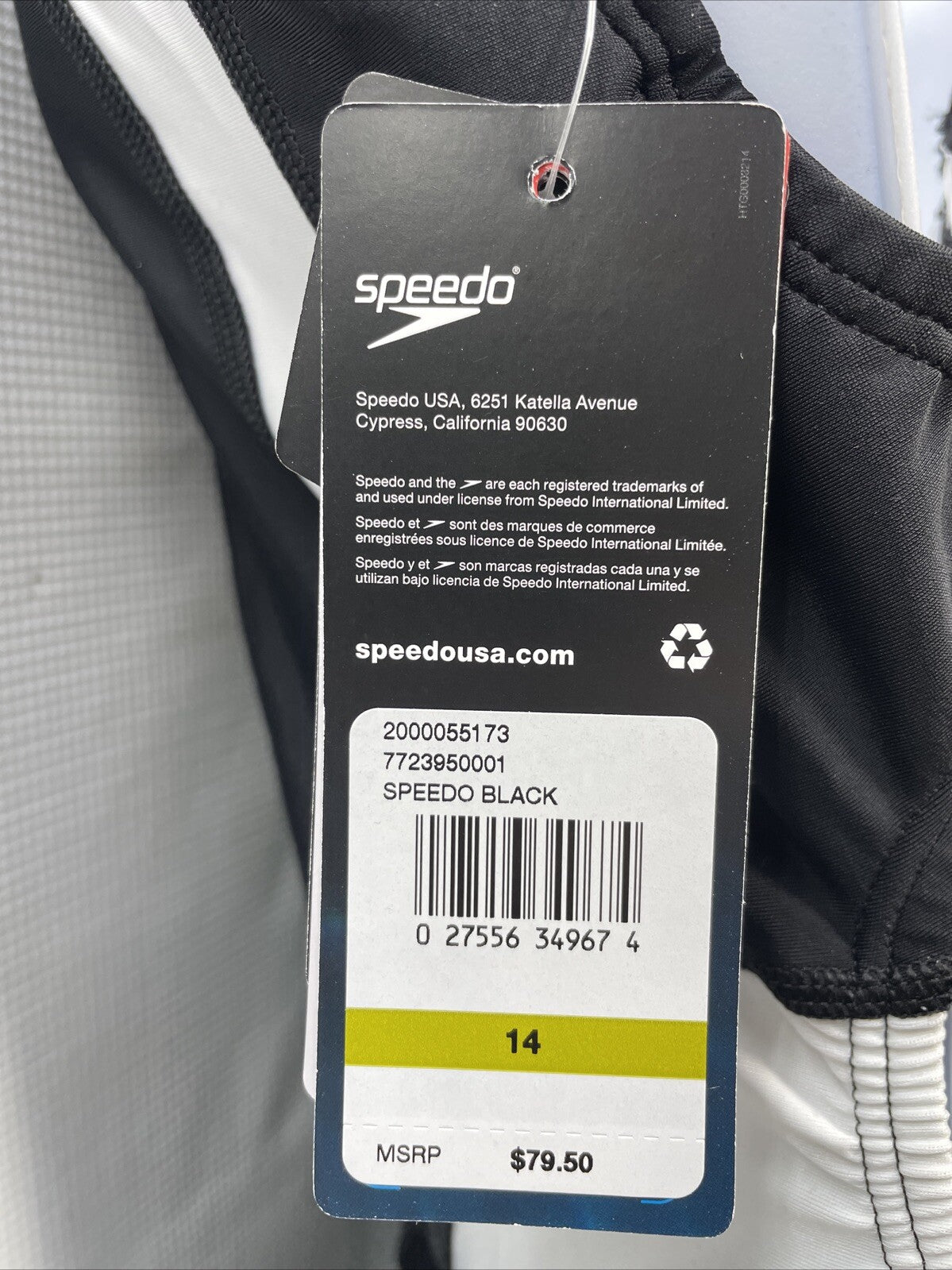 Speedo Quantum Fusion Splice Swimsuit Swimwear Onepiece for Women Black Size 14
