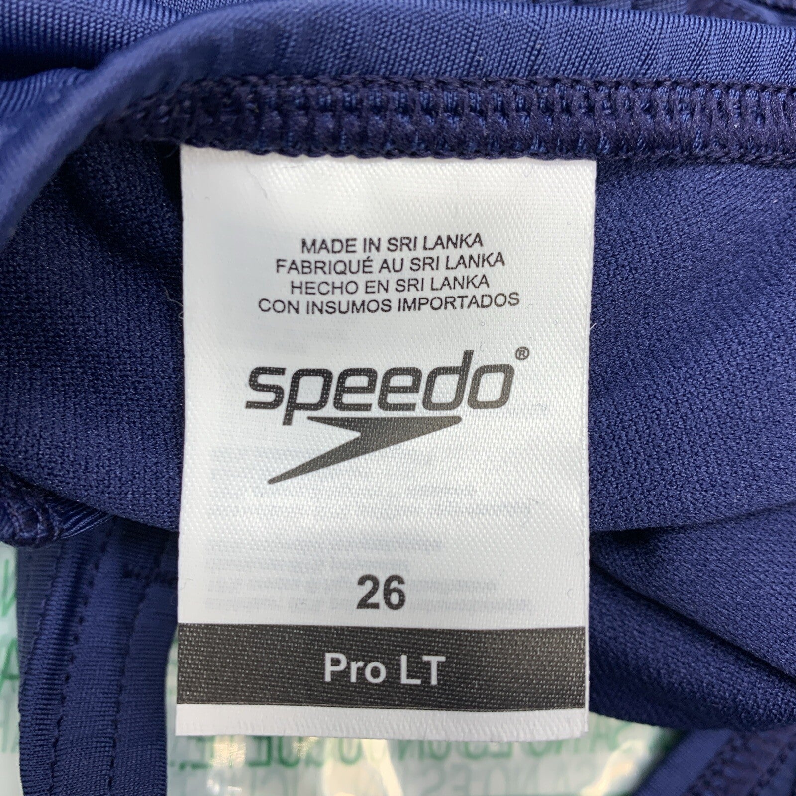 Speedo Women's Swimsuit One Piece Pro LT Navy Blue Size 26 Swimwear Pull On