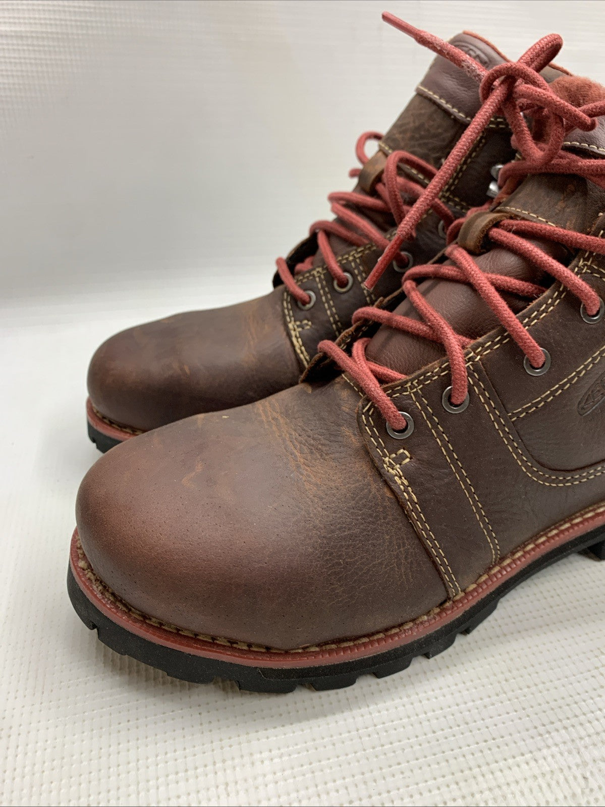 KEEN Utility Womens Seattle Alloy Toe Waterproof Work Boots Brown Size 7.5W Lace