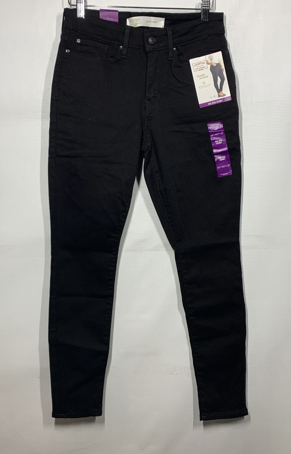 Signature Strauss & Co Gold Label Mid-Rise Skinny Jeans Size 4S 27x28 Long Pants