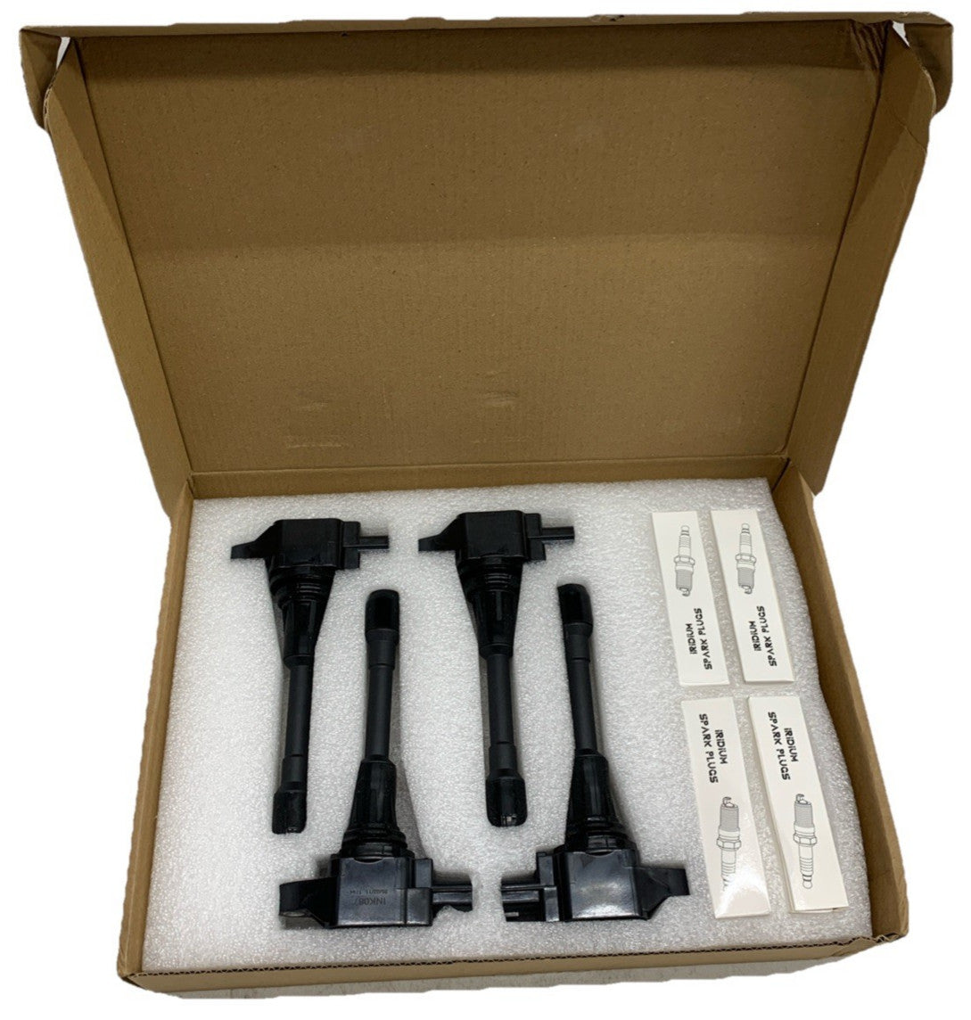 4 Ignition Coil & Iridium Spark Plug for Nissan Versa Sentra Rogue Altima UF549