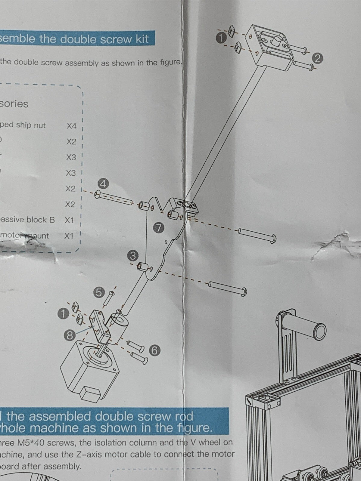Creality Ender-3 Dual Screw Rod Upgrade Kit Double Screw Stepper Motor Black