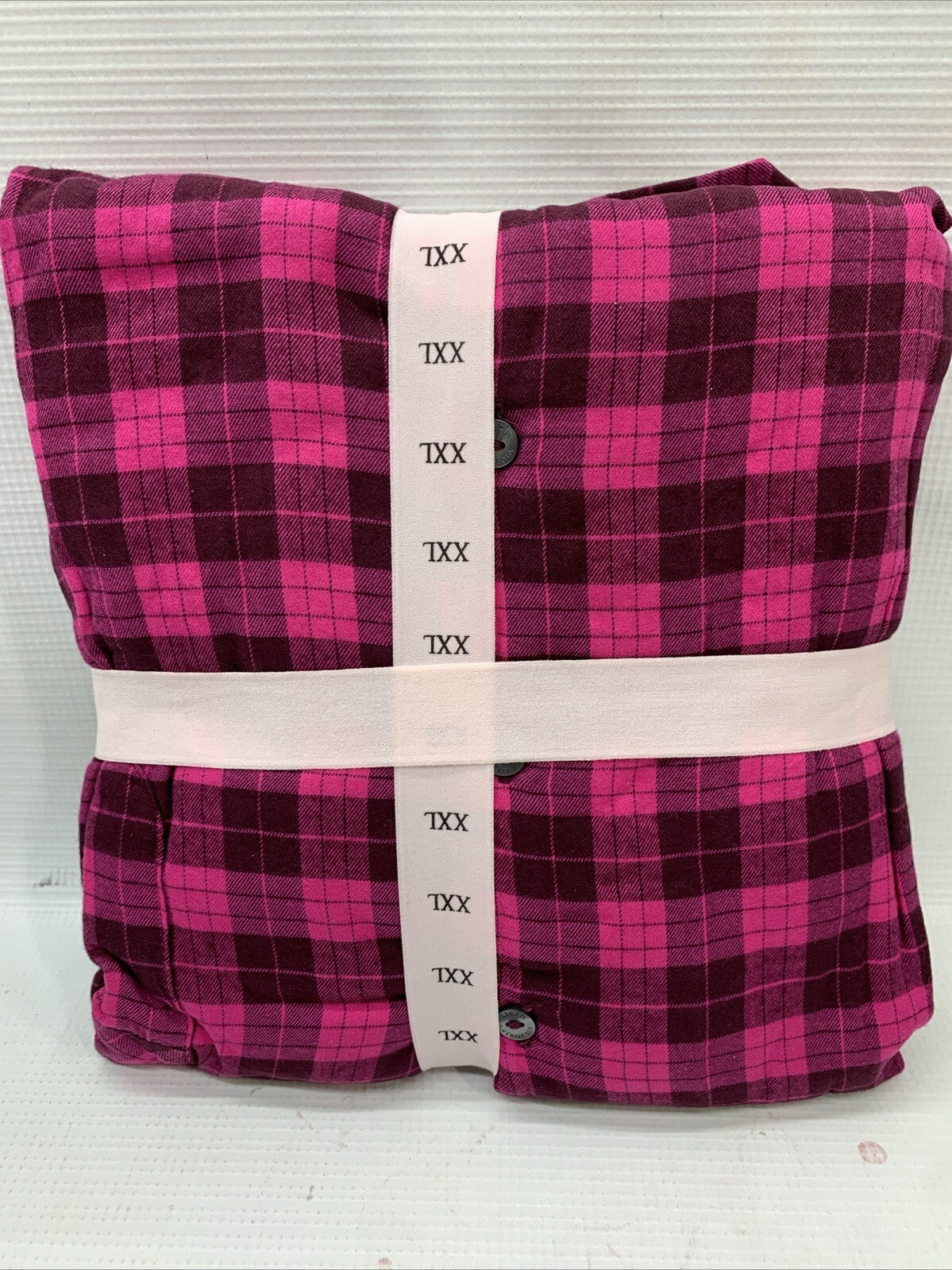 Pink Plaid Victorias Secret SleepwearFlannel Long Pajamas Set Plaid XXL Pull-on