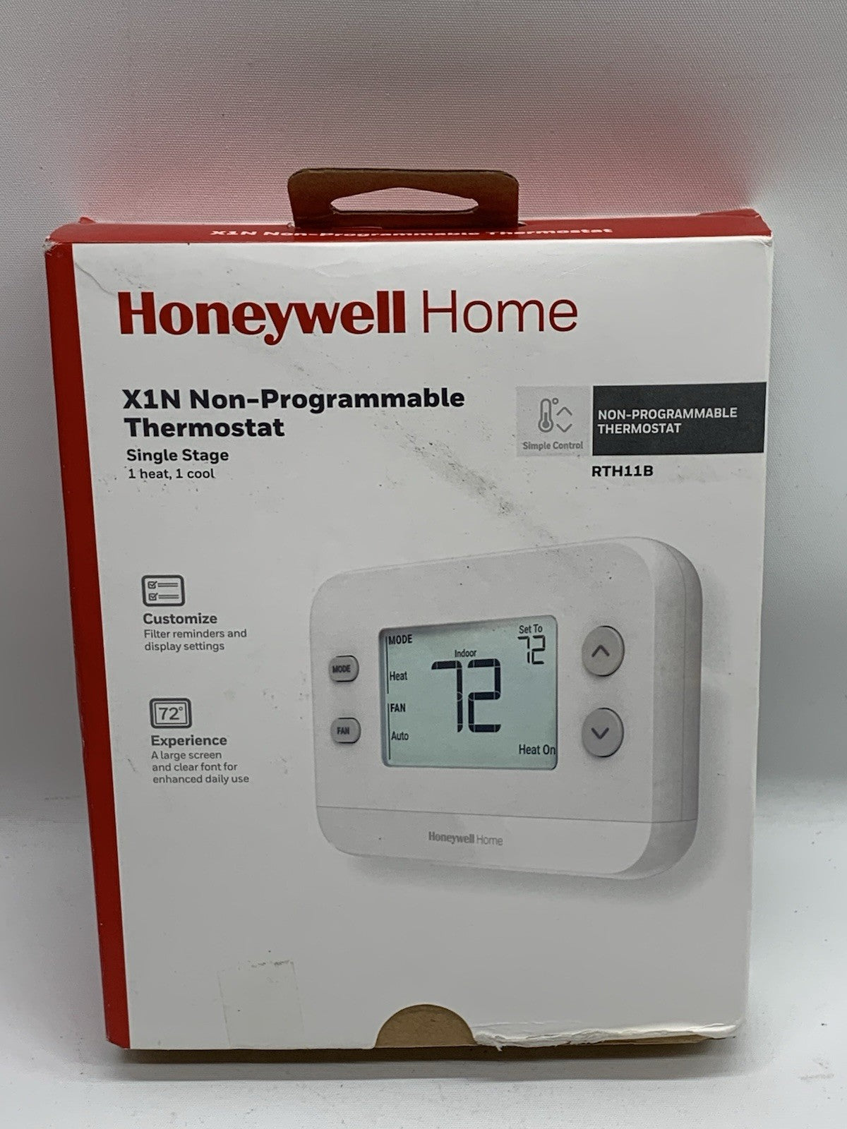 Honeywell Home RTH11B X1N Non-Programmable Thermostat Single-Stage 1 Heat/Cool