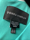 Donna Morgan Womens Teal Green Extended Shoulder Cap Sleeve Sheath Dress Size 12